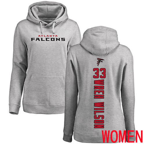 Atlanta Falcons Ash Women Blidi Wreh-Wilson Backer NFL Football #33 Pullover Hoodie Sweatshirts